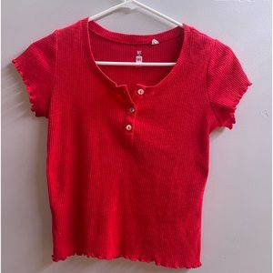 red top w/ ruffles